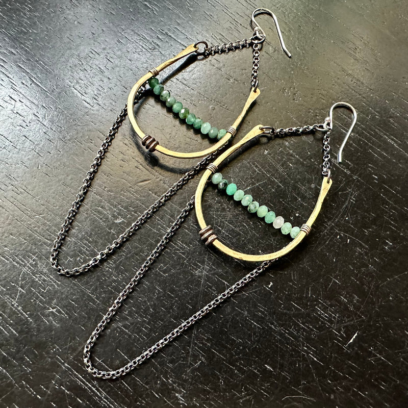 Artemis Earrings with Emerald