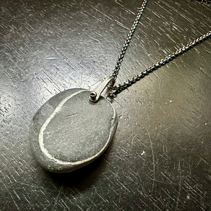 VERMONT ROCKS! NEW #1 "WISHING STONE" SILVER TALISWOMAN NECKLACE, OOAK #1