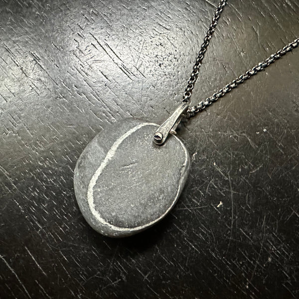 VERMONT ROCKS! NEW #1 "WISHING STONE" SILVER TALISWOMAN NECKLACE, OOAK #1