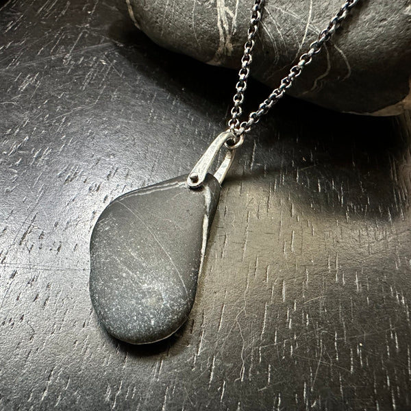 VERMONT ROCKS! "WISHING STONE" TINY SILVER TALISWOMAN, OOAK #6