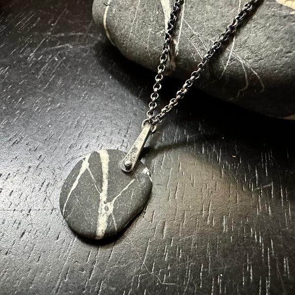 VERMONT ROCKS! "WISHING STONE" TINY SILVER TALISWOMAN, OOAK #3