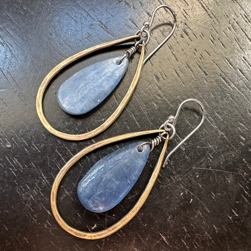 Small Brass Teardrop Earrings with Your Choice of Crystal