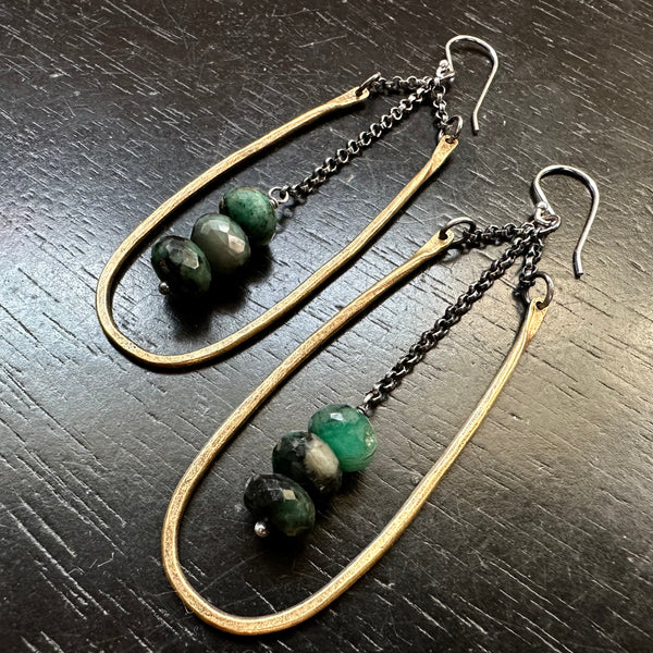 Medium Hestia Earrings - Emerald