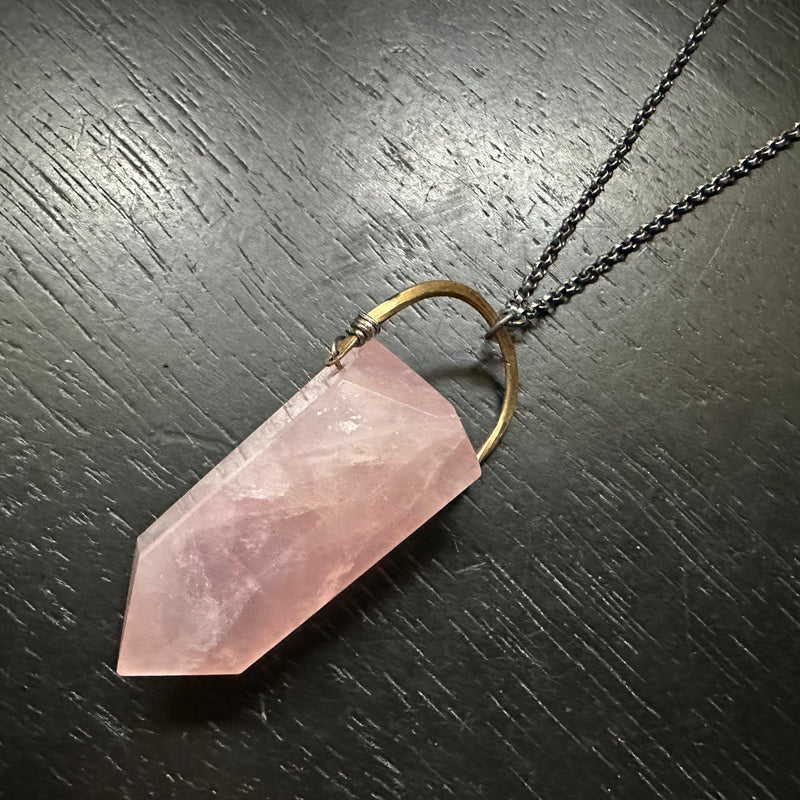 MonumenTALISWOMAN HUGE ROSE QUARTZ Necklace OOAK #4