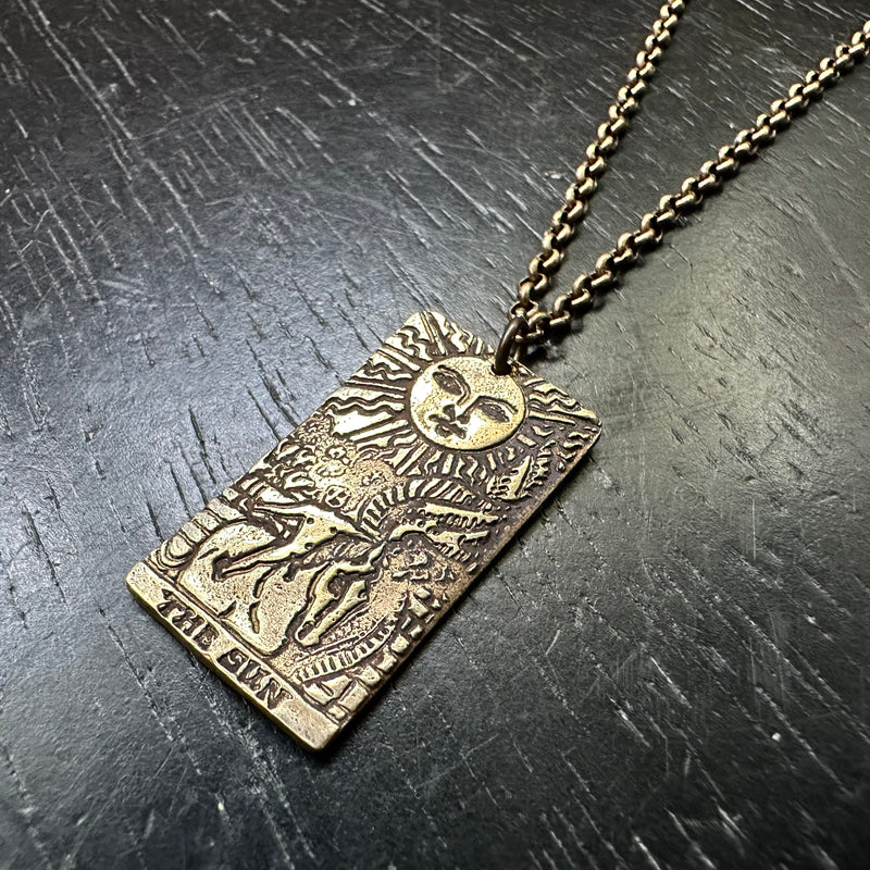 Sun Tarot Pendant - Brass