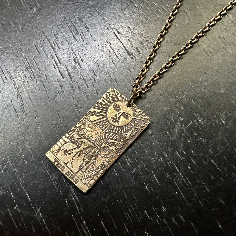 Sun Tarot Pendant - Brass