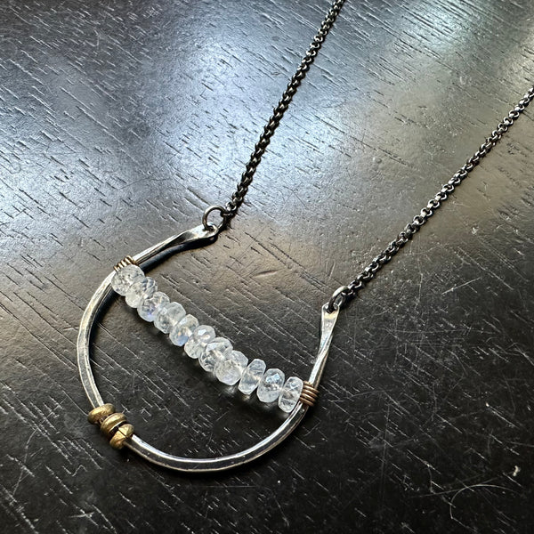 Artemis Necklace: Sterling Silver with Moonstone