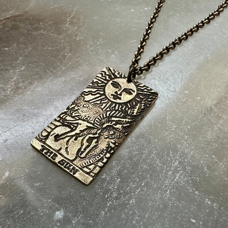 Sun Tarot Pendant - Brass