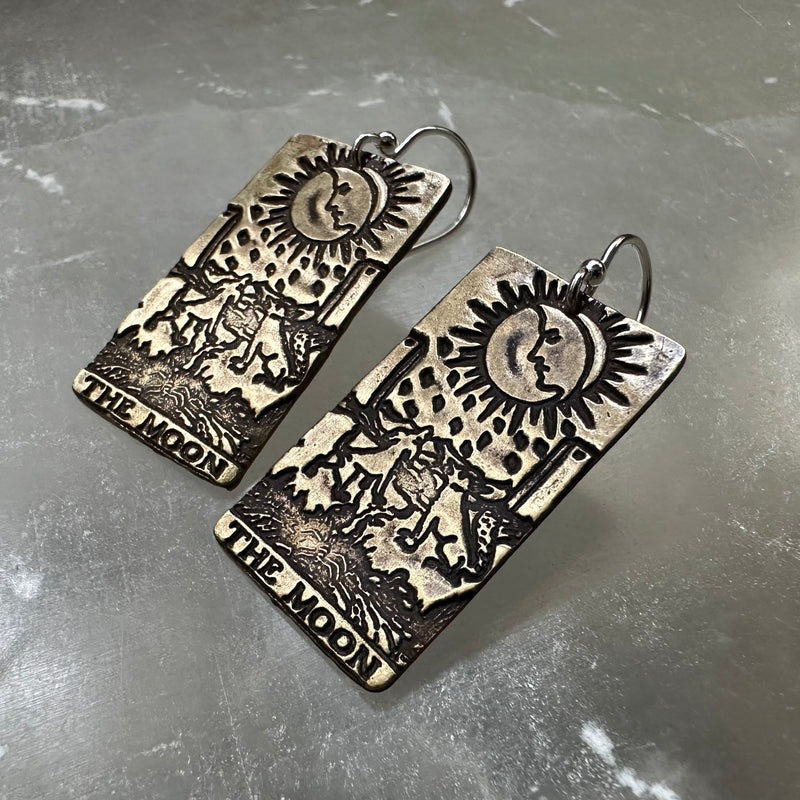 Moon Tarot EARRINGS - Brass