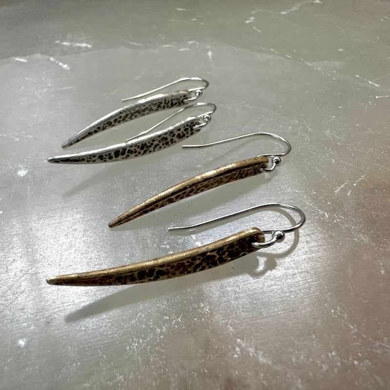 Tiny Sterling Silver "Fang" Earrings