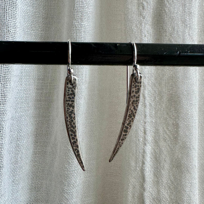 Tiny Sterling Silver "Fang" Earrings