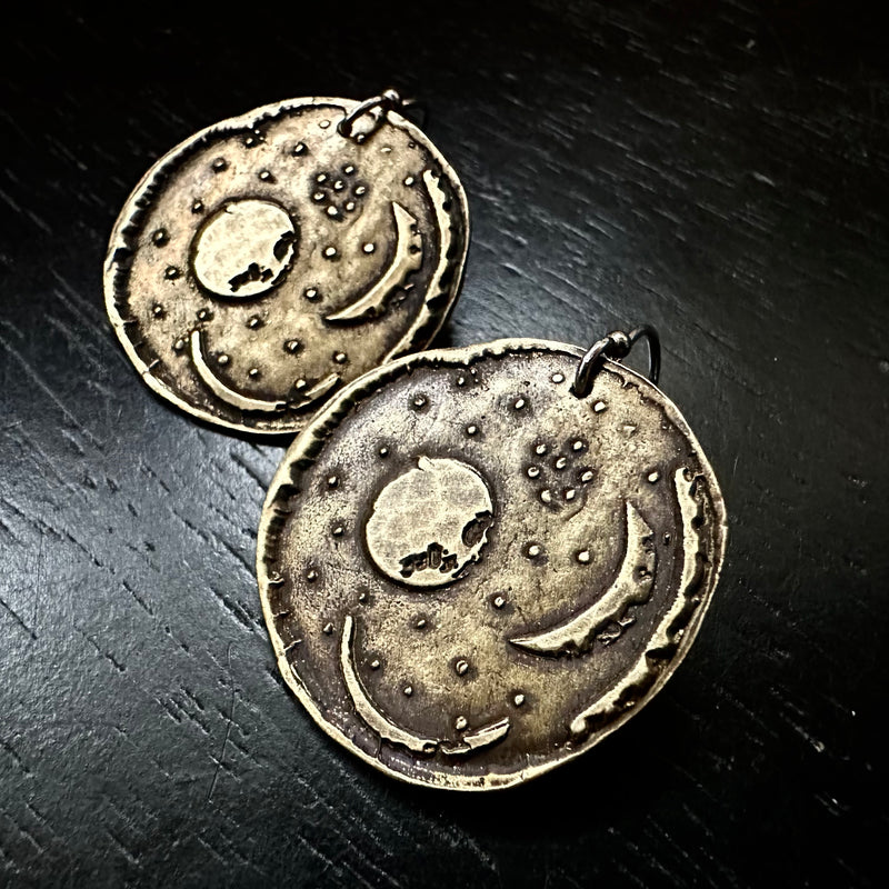 Nebra Sky Disc Earrings in Brass