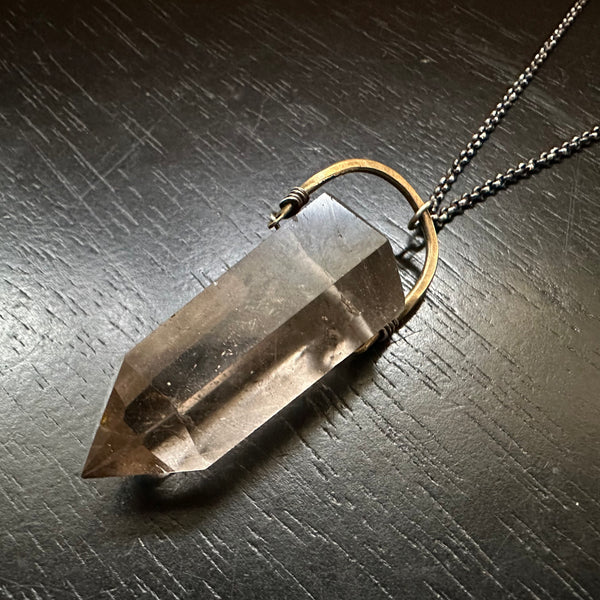 #6 MonumenTALISWOMAN Faceted Smoky Quartz Point Pendant OOAK #6