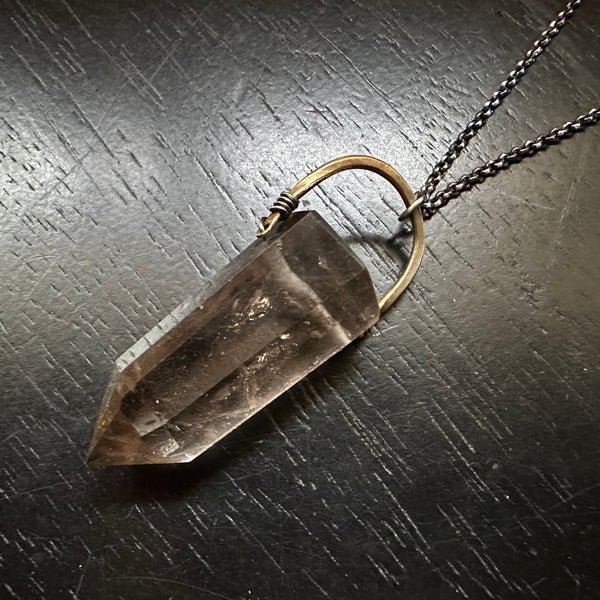 #6 MonumenTALISWOMAN Faceted Smoky Quartz Point Pendant OOAK #6