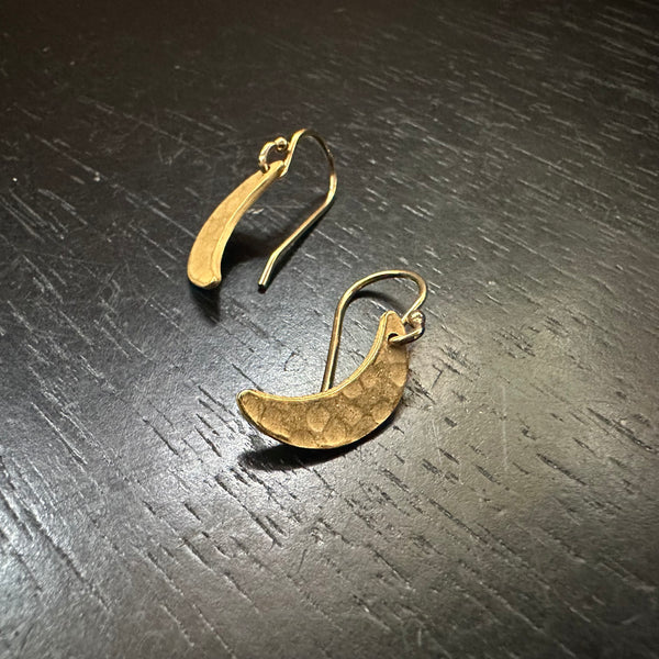 Tiny 24K Gold Vermeil Crescent Moon Earrings
