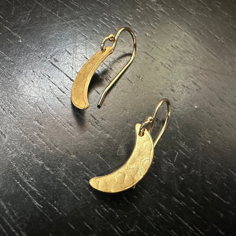 Tiny 24K Gold Vermeil Crescent Moon Earrings