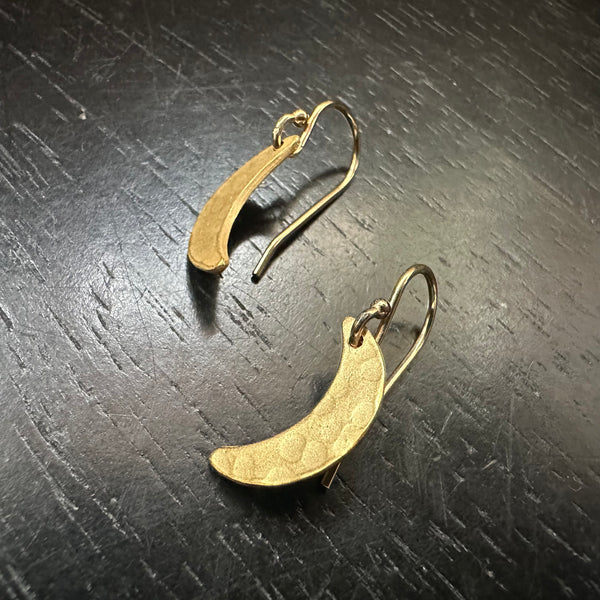 Tiny 24K Gold Vermeil Crescent Moon Earrings