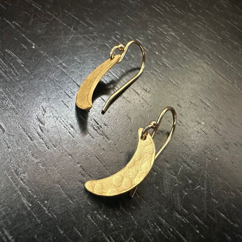 Tiny 24K Gold Vermeil Crescent Moon Earrings