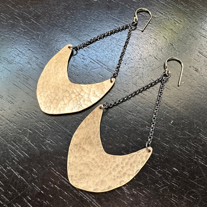 Large Gold Pendulum Earrings