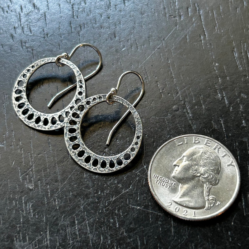 TINY Lotus Root Earrings in Sterling Silver- petite and sweet!