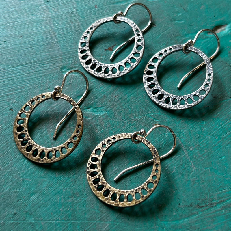 NEW TINY Lotus Root Earrings in Sterling Silver- petite and sweet!
