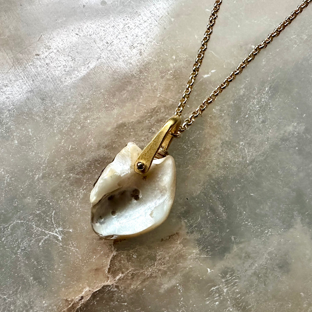 Vermont Shell Remnant Gold Necklace #33 – jenkahnjewelry