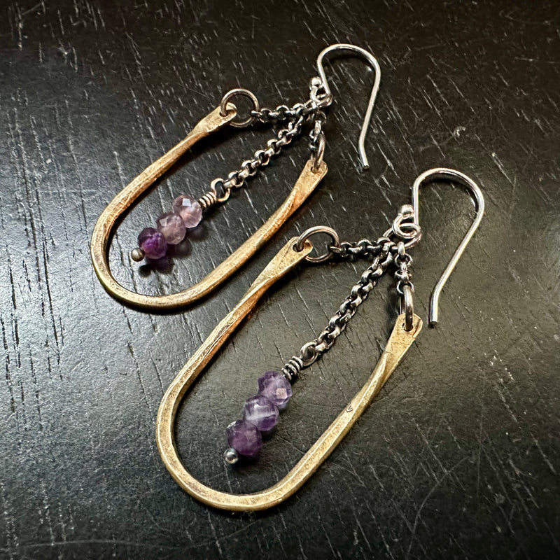 Tiny Amethyst Hestia Earrings