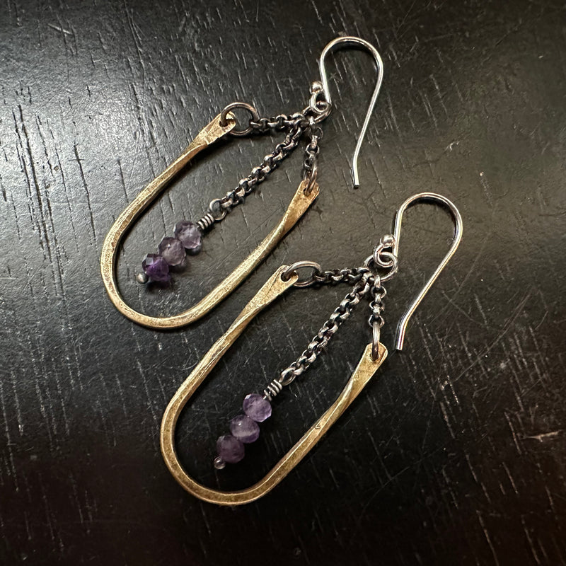 Tiny Amethyst Hestia Earrings