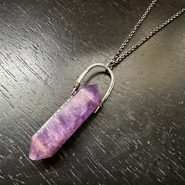 AMETHYST TALISWOMAN Necklace - Silver Bail