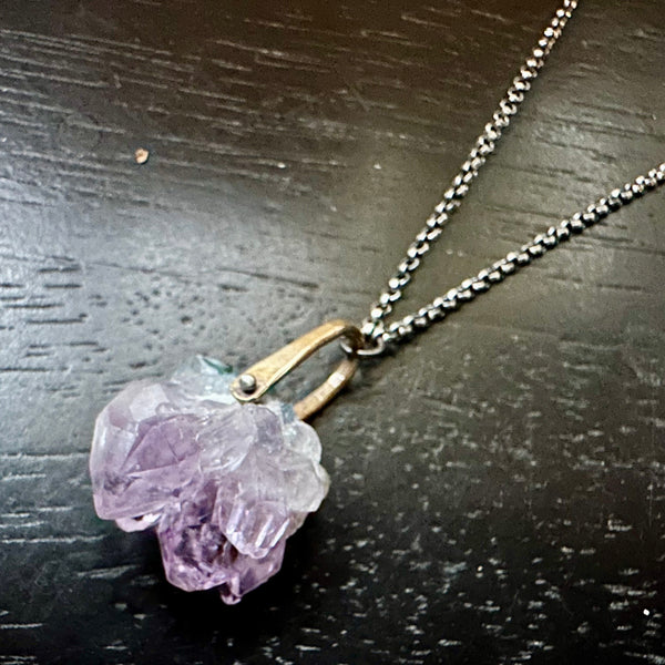 Natural Amethyst Slice Pendant #2