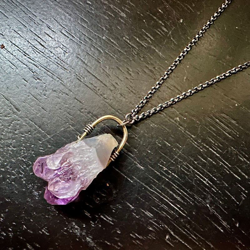 Natural Amethyst Slice Pendant #1