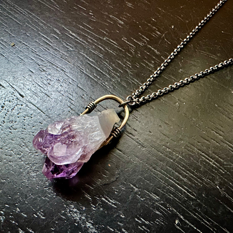 Natural Amethyst Slice Pendant #1