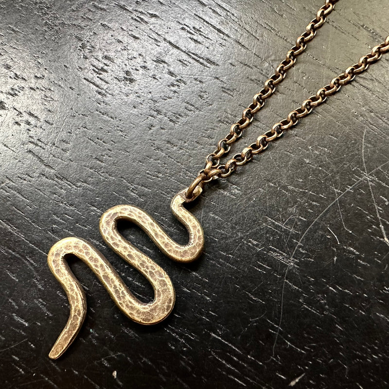 Snake Pendant - Brass