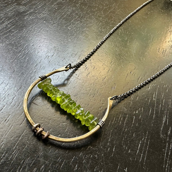 Artemis Necklace with Raw Peridots! (AUGUST BIRTHSTONE)