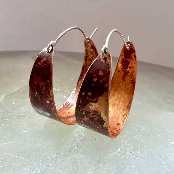 Wide Copper Hoops