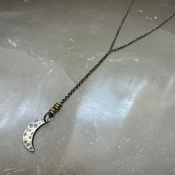 Silver Moon Drop Necklace