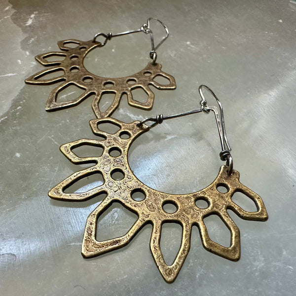 Brass Fiore Earrings