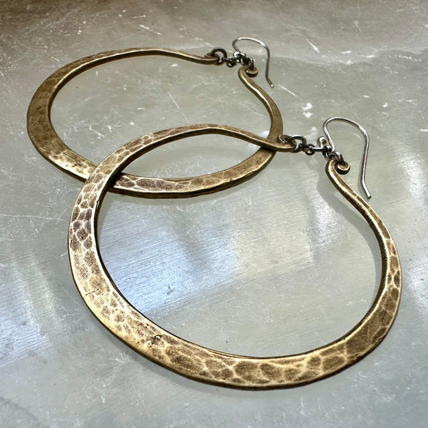 Brass Torque Earrings