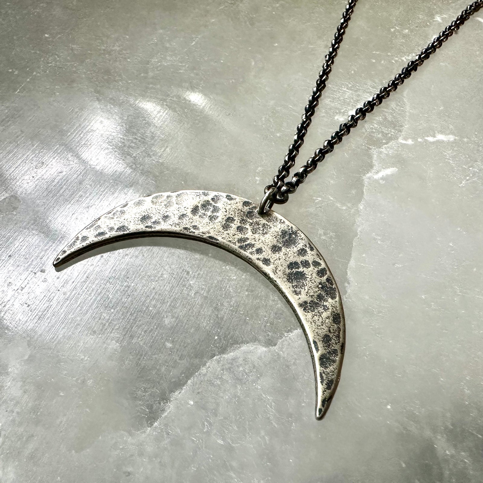 XL Silver Crescent Moon Necklace – jenkahnjewelry