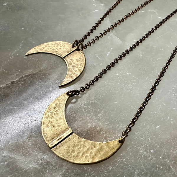 Brass Moon Blade Necklace