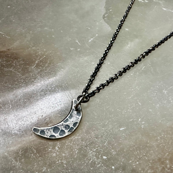 Tiny Silver Moon Necklace