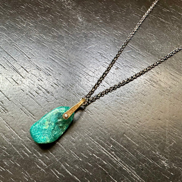 #3 Long Turquoise Taliswoman with Brass Bail OOAK #3