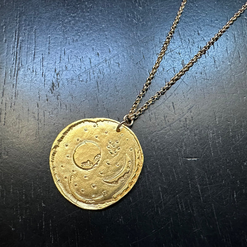 LIMITED EDITION Nebra Sky Disc GOLD Pendant/Necklace chain