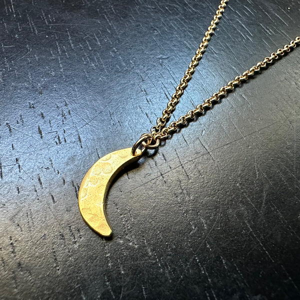 Gold Tiny Crescent Moon Necklace, 24K GOLD VERMEIL
