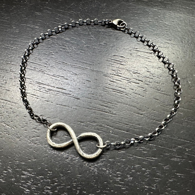 INFINITY Symbol Anklet in Sterling Silver