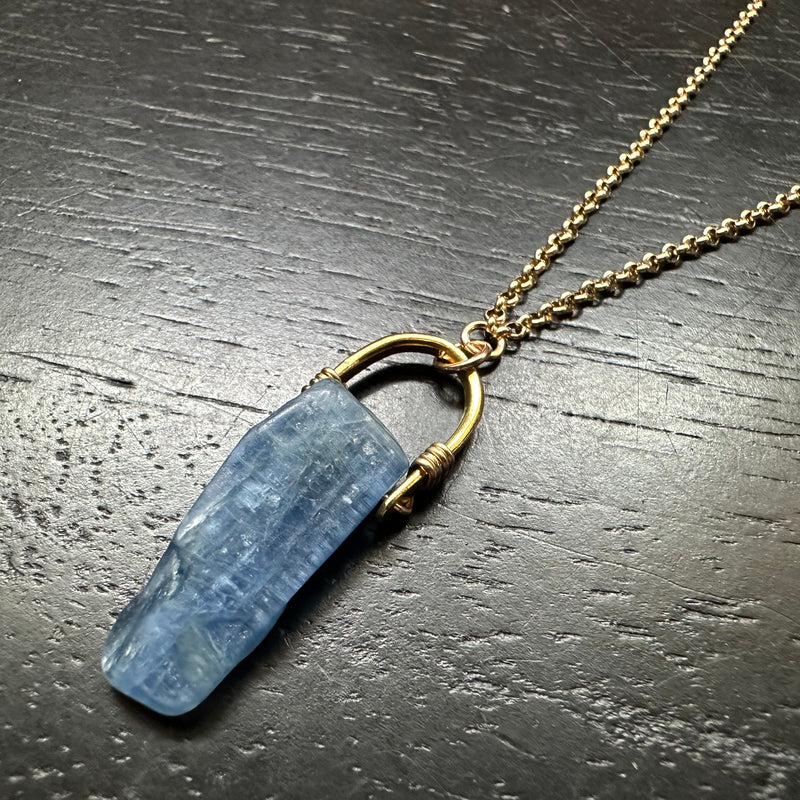 Ocean Kyanite Taliswoman with Tiny Gold Bail #2