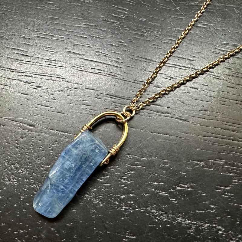 Ocean Kyanite Taliswoman with Tiny Gold Bail #2