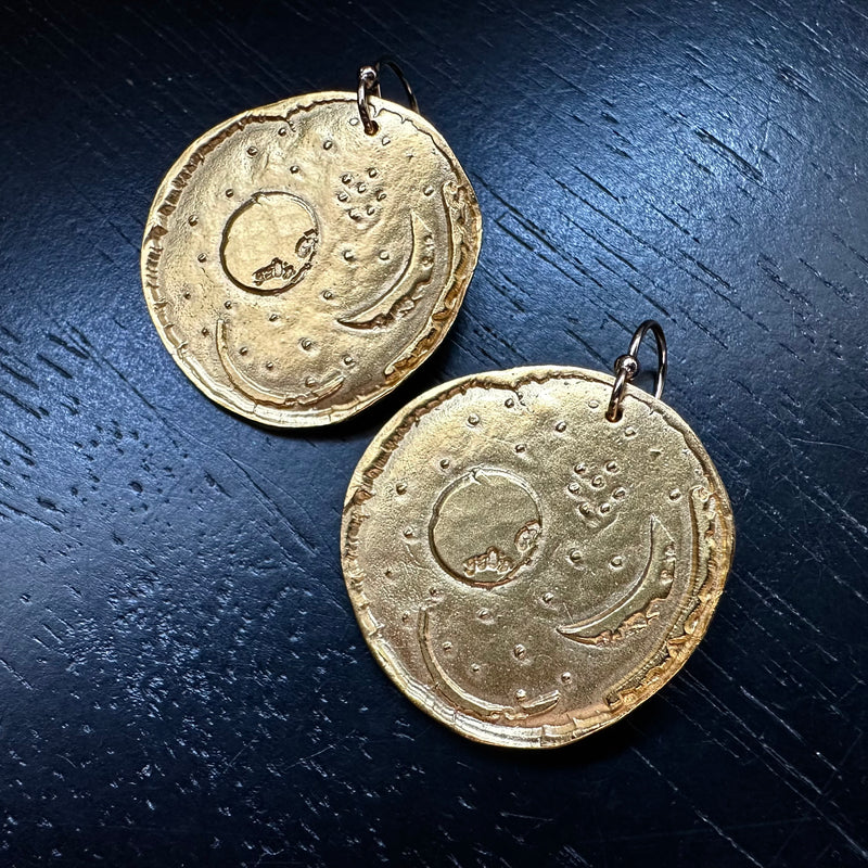 Gold Nebra Sky Disc Earrings