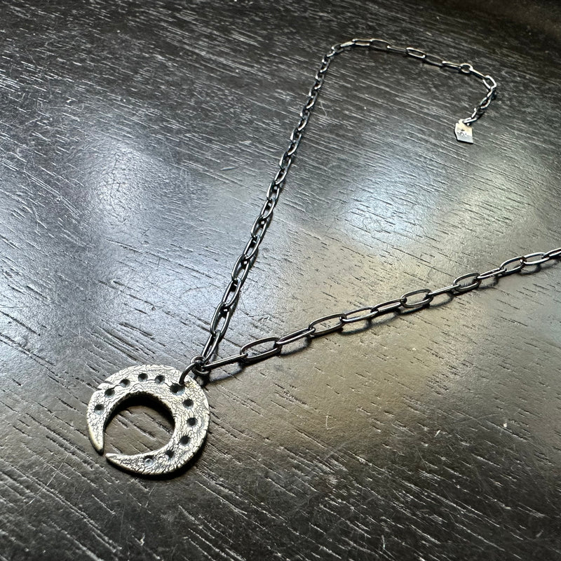 LARGE-LINK STERLING SILVER CHAIN NECKLACES with YOUR CHOICE of SMALL PENDANTS