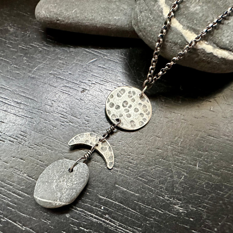 NEW #7 VERMONT ROCKS! "WISHING STONE" / MOON TOTEM NECKLACE, OOAK #7
